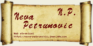 Neva Petrunović vizit kartica